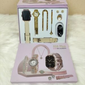 A58 Plus 2.02" Smart Watch Combo Gift Set (With Jewelry & Analog Watch)