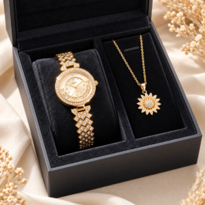 ILY Signature Gold Watch & Bracelet Set